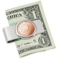 Upm Global Llc UPM Global LLC 12537 Netherlands Queen Beatrix Five Cent Euro Coin Silvertone Money Clip 12537